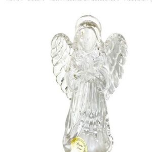 Princess House crystal standing Angel nativity figurine